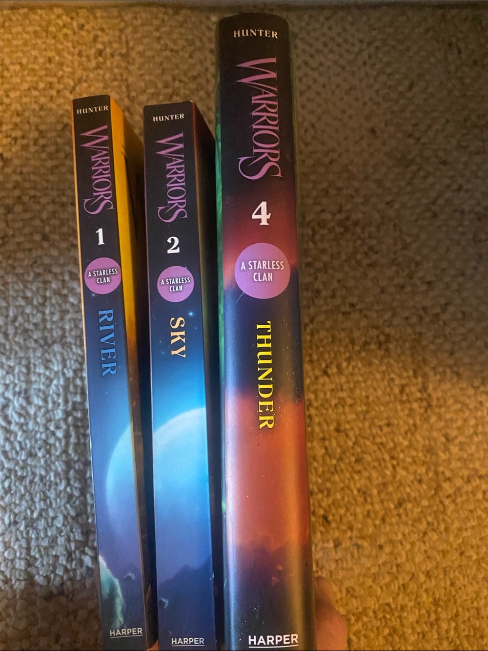Warriors series a starless clan books 1,2, and 4